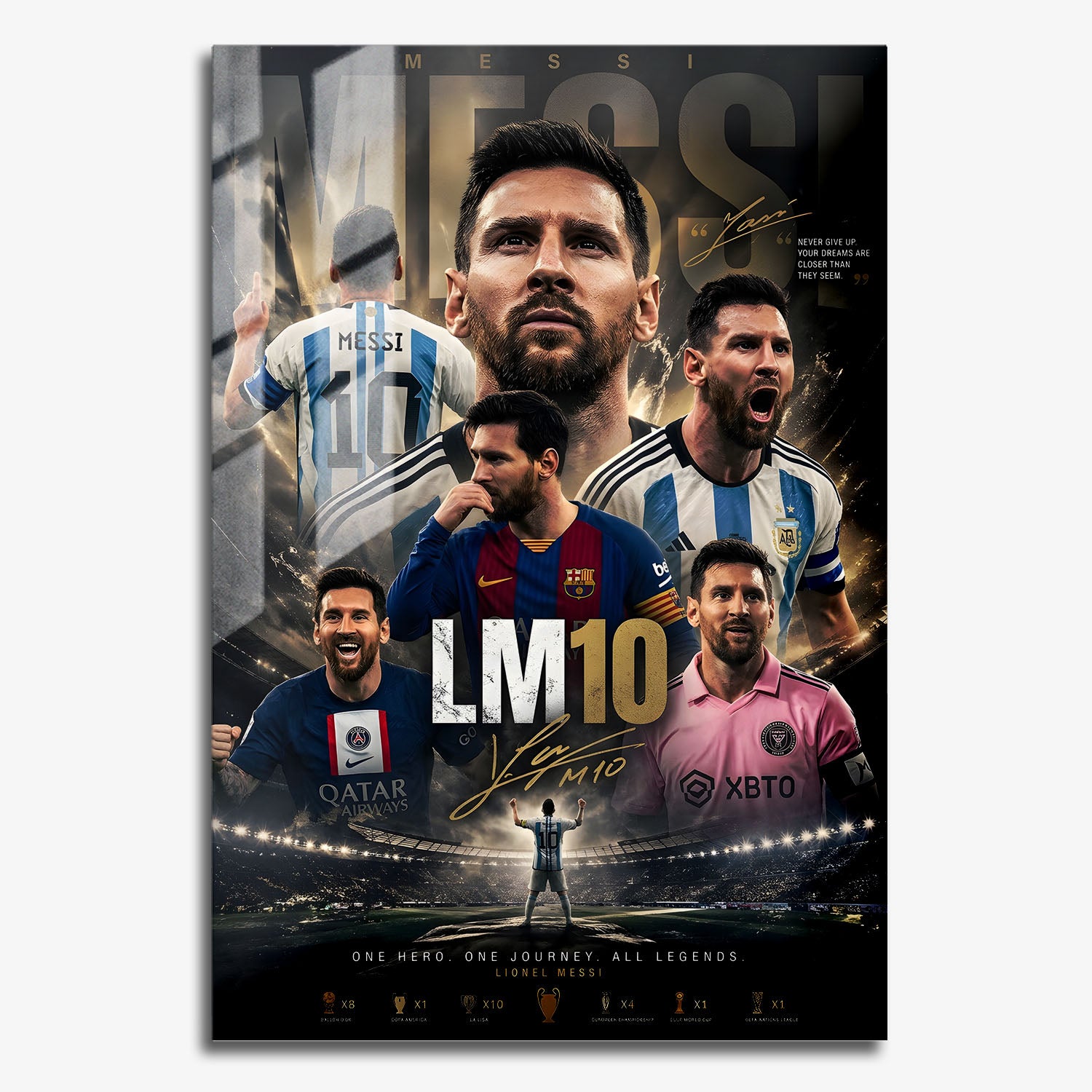 Flex Designs Metal Poster Lionel Messi Career 11 x 17" Home Goods - Sports  Metal Poster