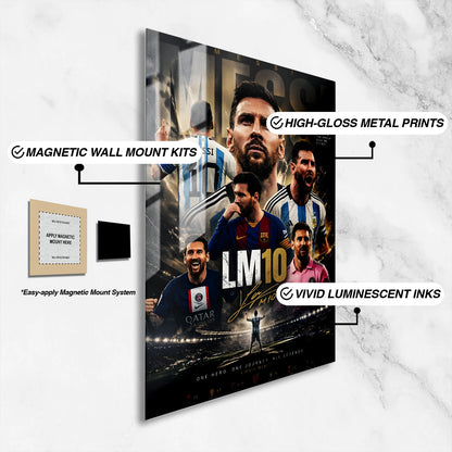 Flex Designs Metal Poster Lionel Messi Career 16 x 24" Home Goods - Sports  Metal Poster