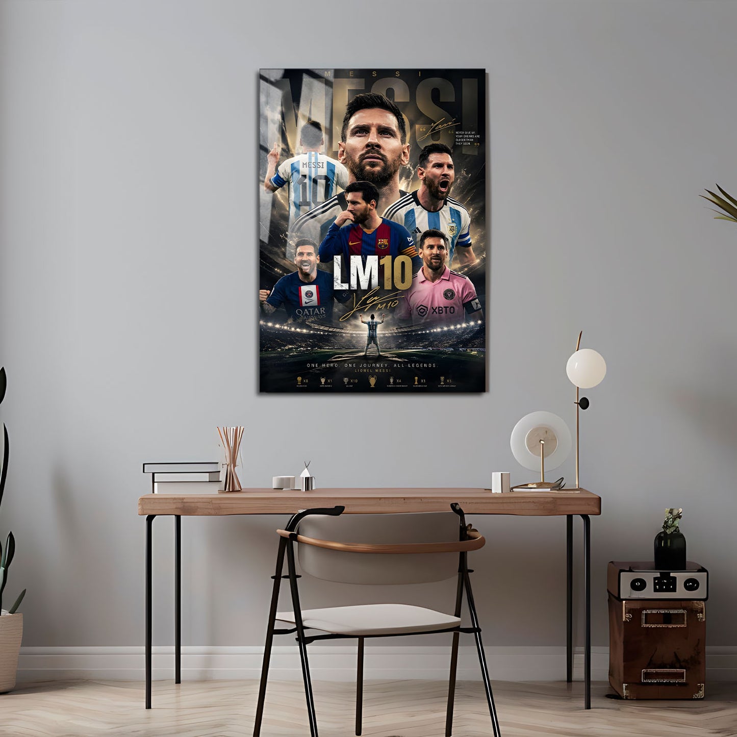 Flex Designs Metal Poster Lionel Messi Career 5 x 7" Home Goods - Sports  Metal Poster