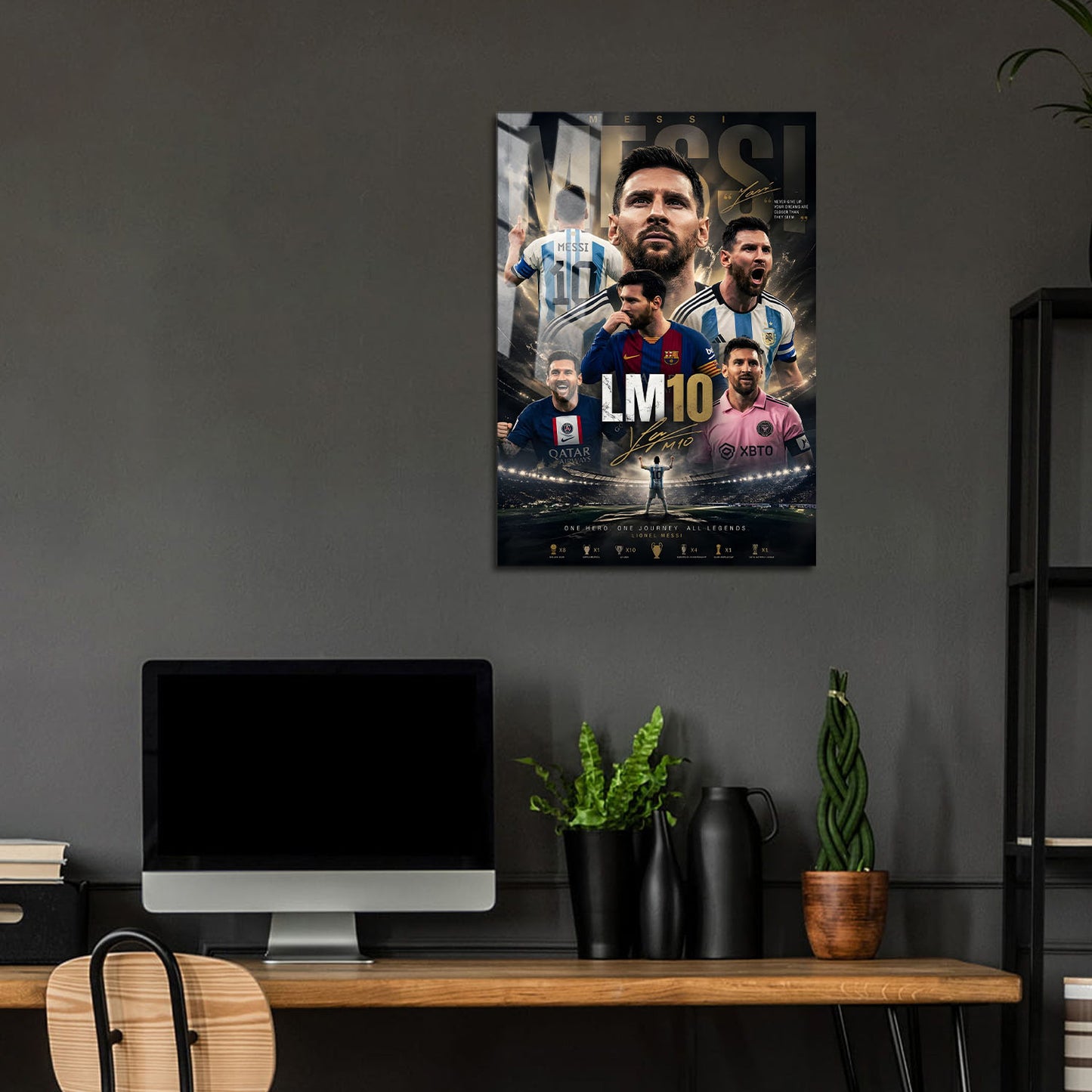Flex Designs Metal Poster Lionel Messi Career 24 x 36" Home Goods - Sports  Metal Poster