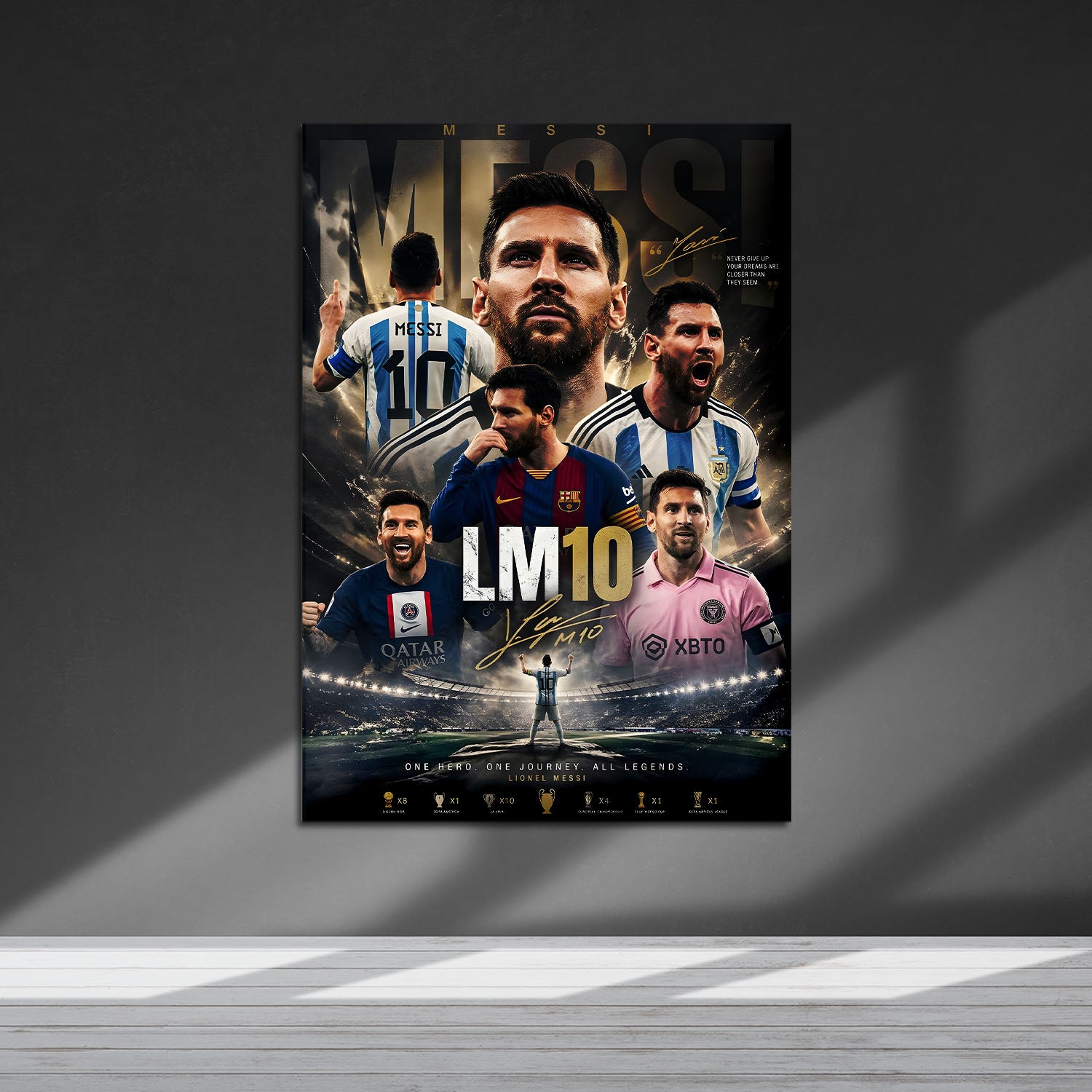 Flex Designs Metal Poster Lionel Messi Career 5 x 7" Home Goods - Sports  Metal Poster