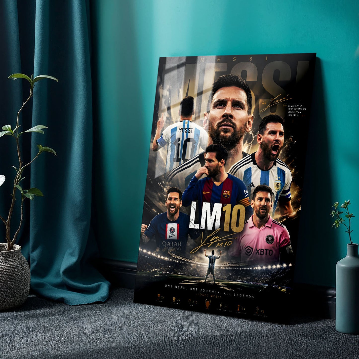 Flex Designs Metal Poster Lionel Messi Career 24 x 36" Home Goods - Sports  Metal Poster