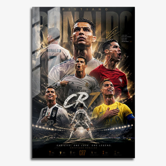 Flex Designs Metal Poster Cristiano Ronaldo Career 11 x 17" Home Goods - Sports  Metal Poster