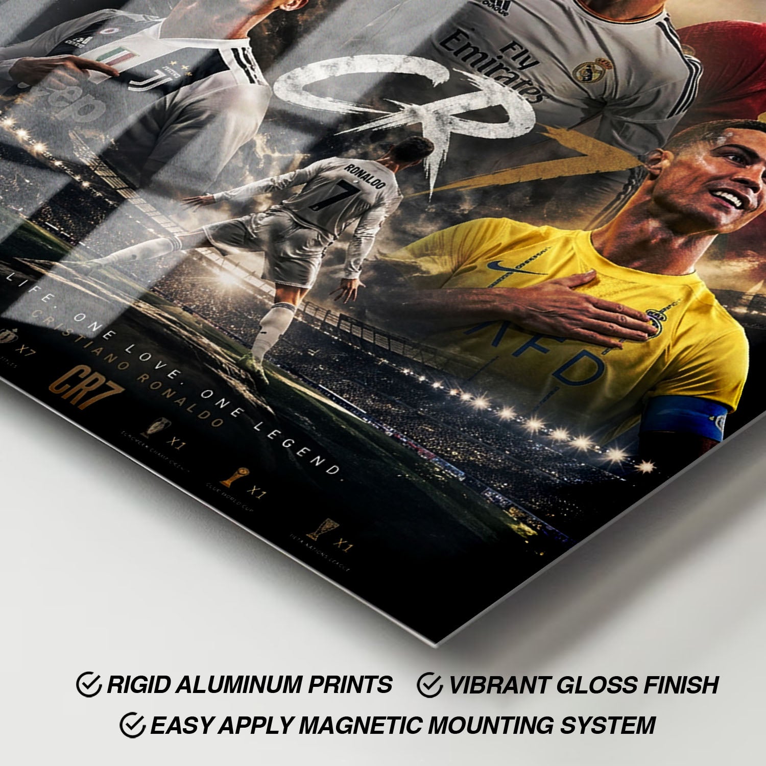Flex Designs Metal Poster Cristiano Ronaldo Career 11 x 17" Home Goods - Sports  Metal Poster