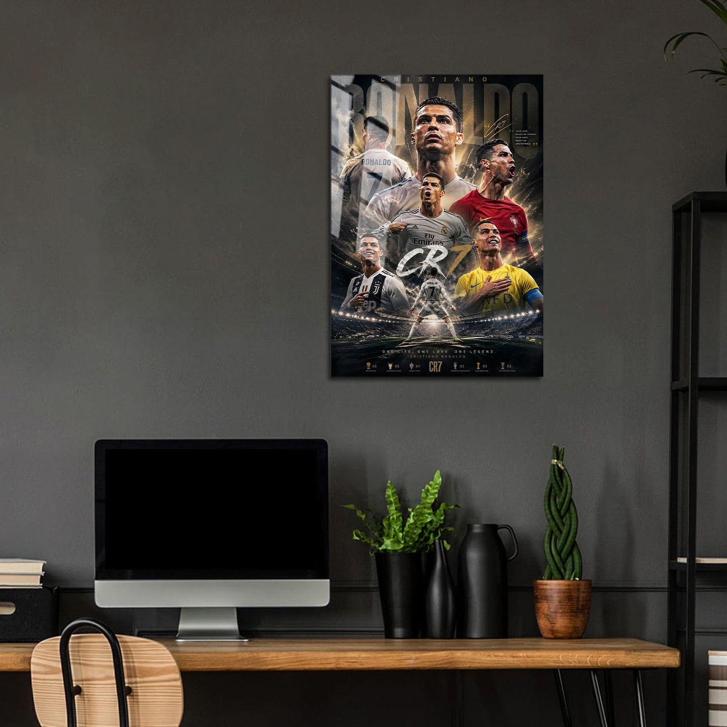 Flex Designs Metal Poster Cristiano Ronaldo Career 24 x 36" Home Goods - Sports  Metal Poster
