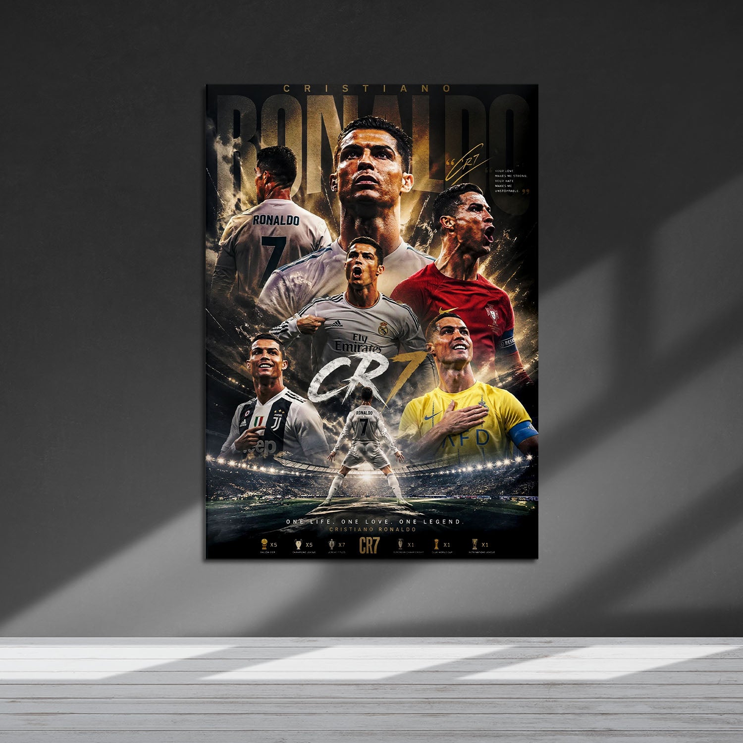 Flex Designs Metal Poster Cristiano Ronaldo Career 5 x 7" Home Goods - Sports  Metal Poster