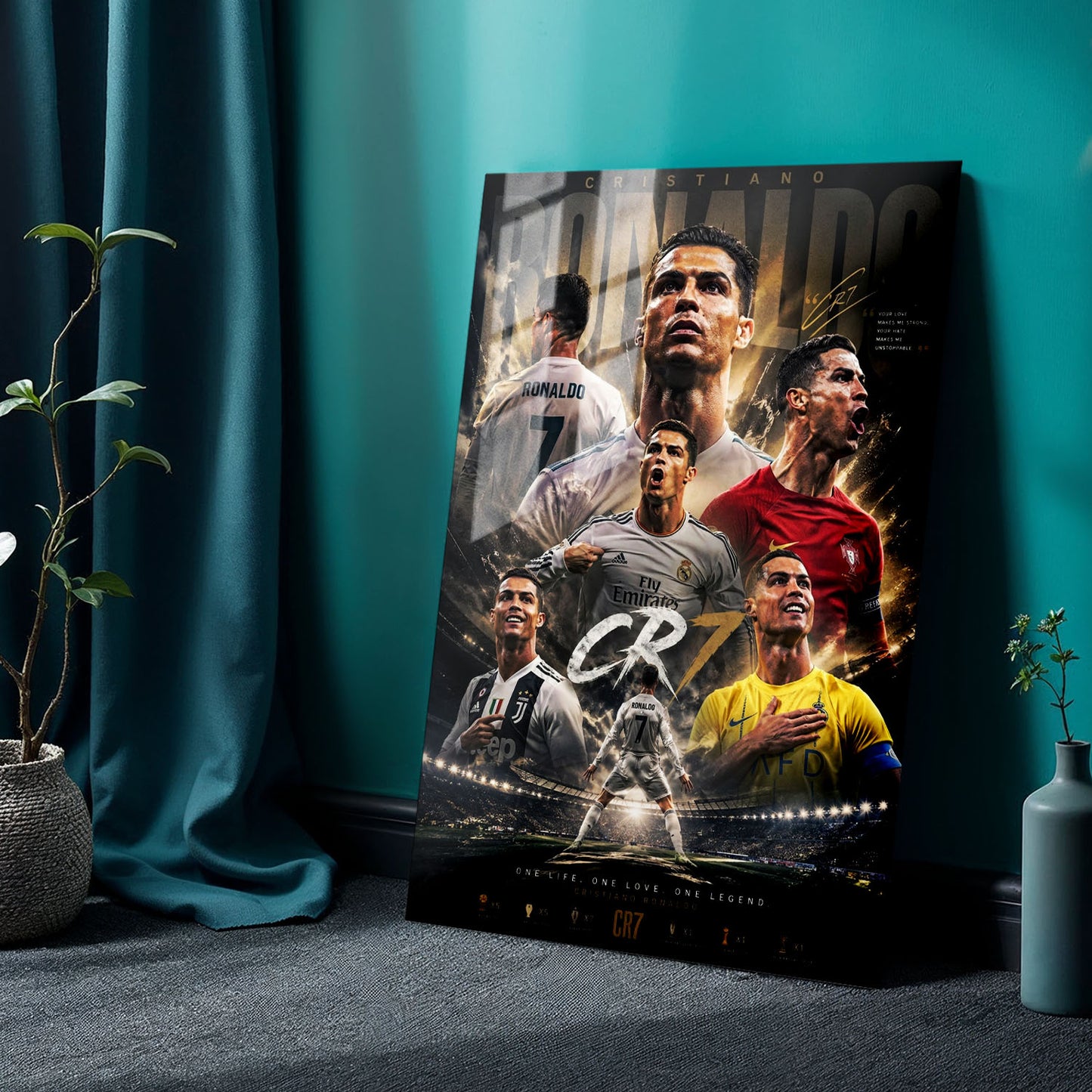 Flex Designs Metal Poster Cristiano Ronaldo Career 24 x 36" Home Goods - Sports  Metal Poster