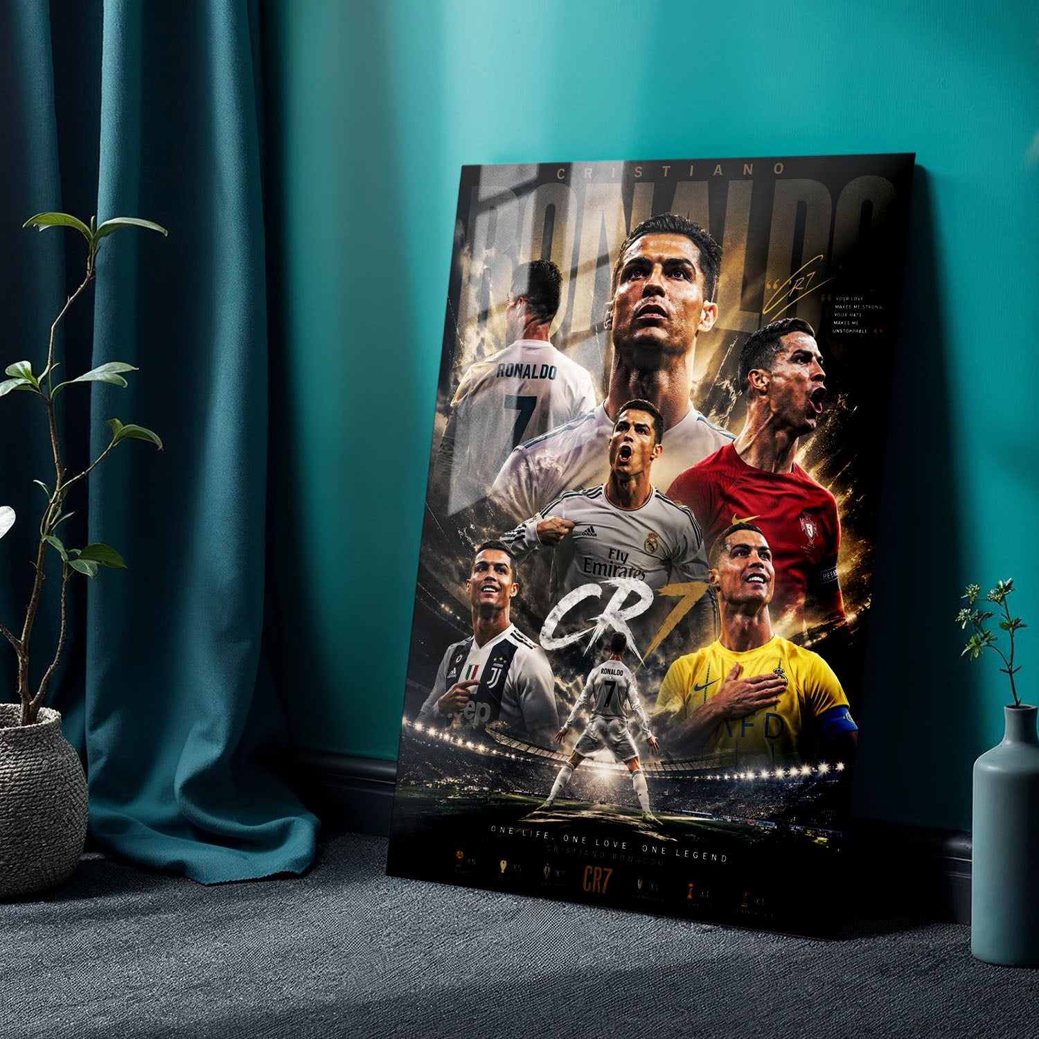 Flex Designs Metal Poster Cristiano Ronaldo Career 24 x 36" Home Goods - Sports  Metal Poster