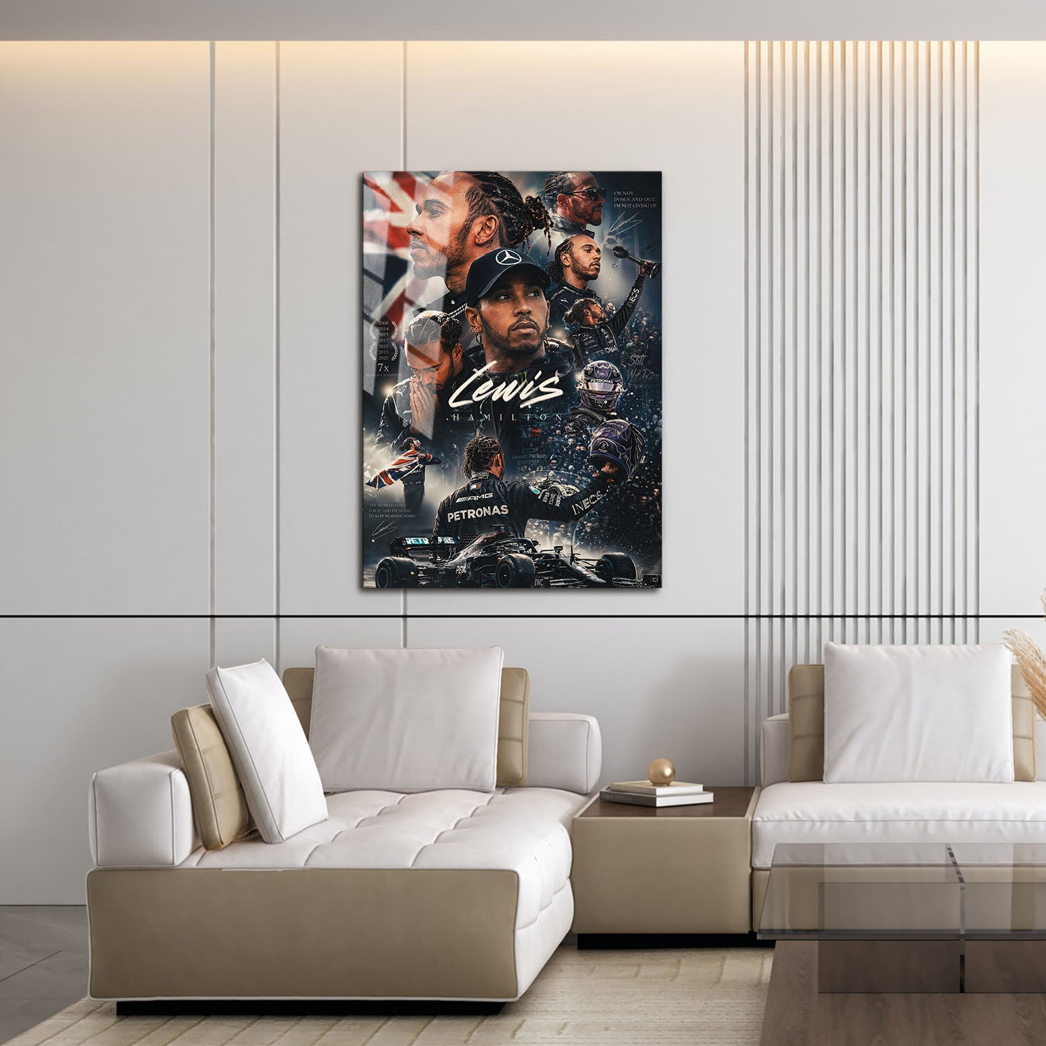 Flex Designs Metal Poster Lewis Hamilton Mercedes Portrait 16 x 24" Home Goods - Sports  Metal Poster