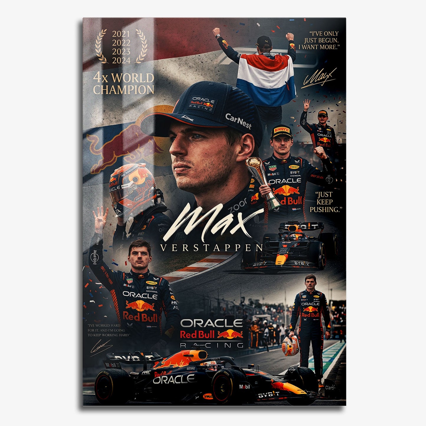 Flex Designs Metal Poster Max Verstappen Red Bull Portrait 24 x 36" Home Goods - Sports  Metal Poster