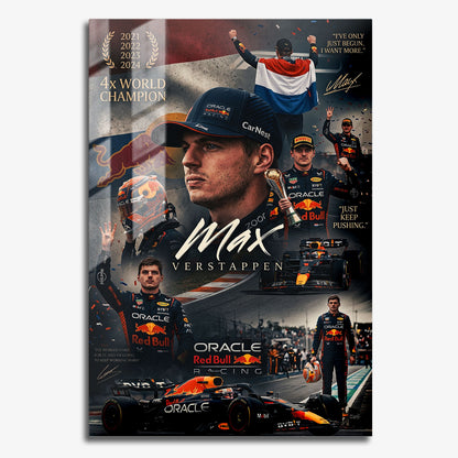 Flex Designs Metal Poster Max Verstappen Red Bull Portrait 24 x 36" Home Goods - Sports  Metal Poster
