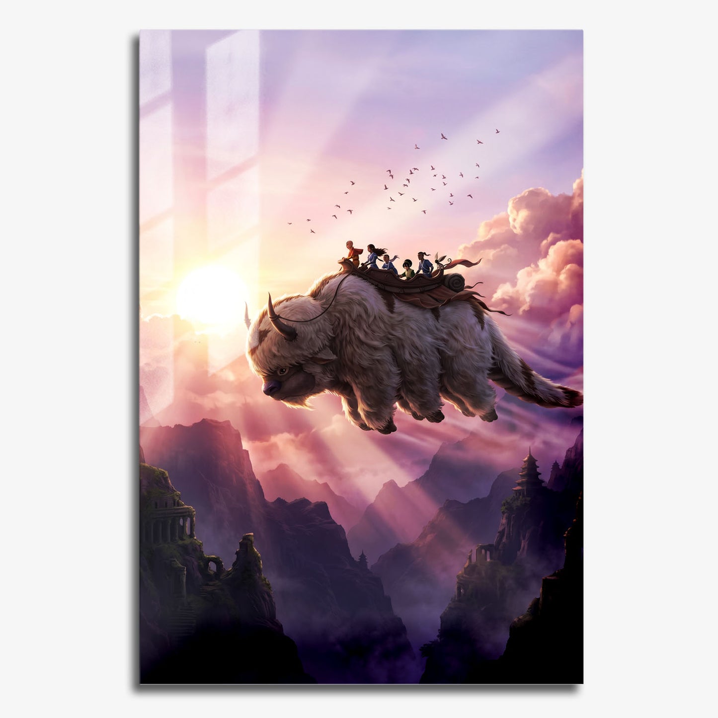 Flex Designs Metal Poster Avatar the Last Airbender Flying Appa 11 x 17" Home Goods - TV Show 2005 TV Show Metal Poster
