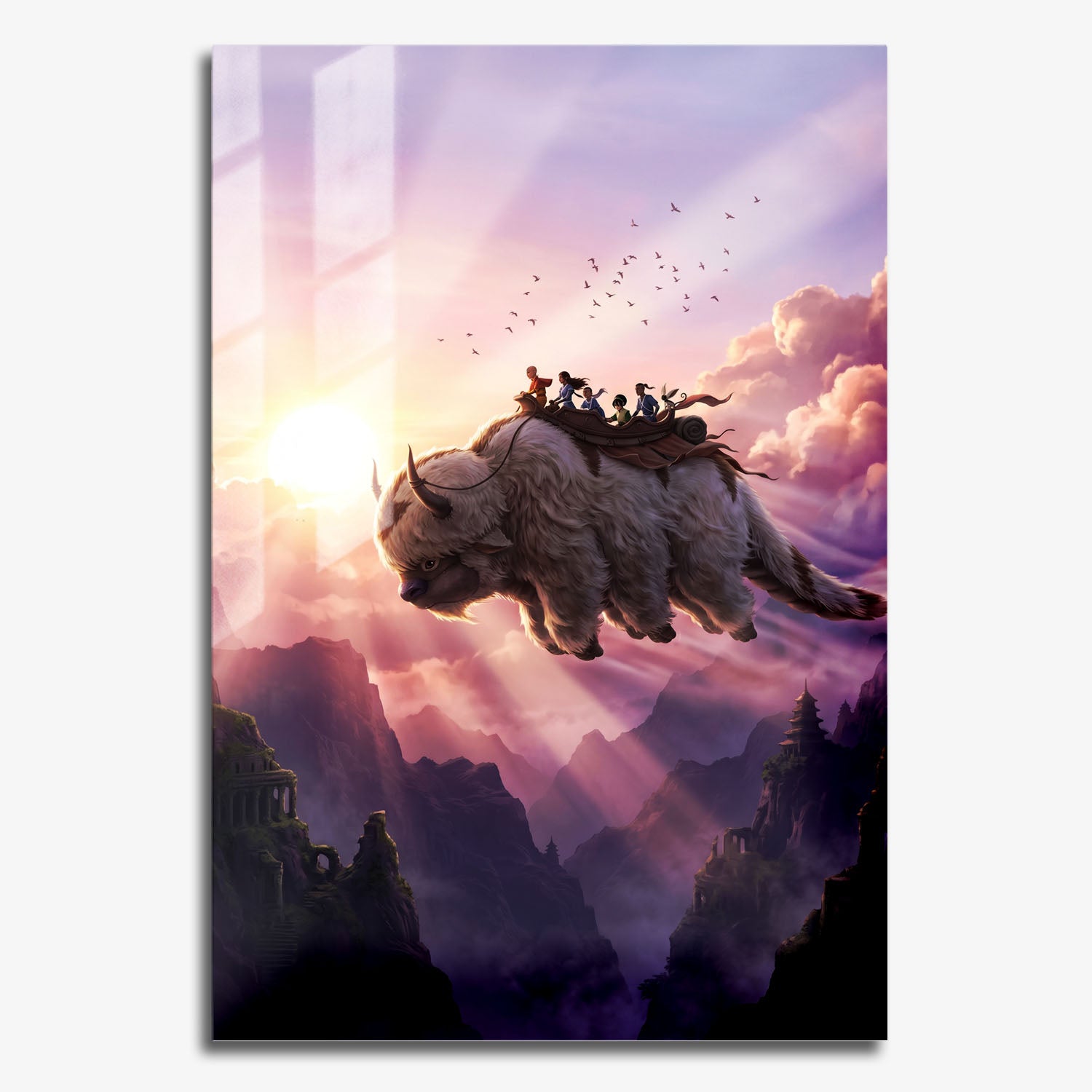 Flex Designs Metal Poster Avatar the Last Airbender Flying Appa 11 x 17" Home Goods - TV Show 2005 TV Show Metal Poster