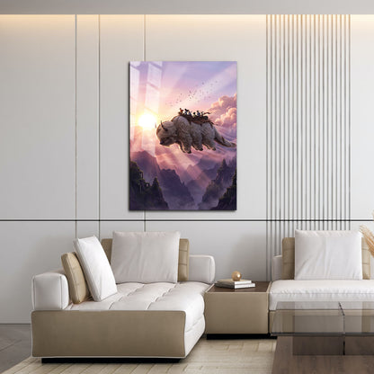 Flex Designs Metal Poster Avatar the Last Airbender Flying Appa 16 x 24" Home Goods - TV Show 2005 TV Show Metal Poster