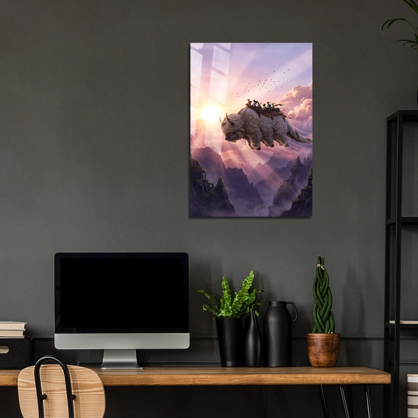 Flex Designs Metal Poster Avatar the Last Airbender Flying Appa 24 x 36" Home Goods - TV Show 2005 TV Show Metal Poster