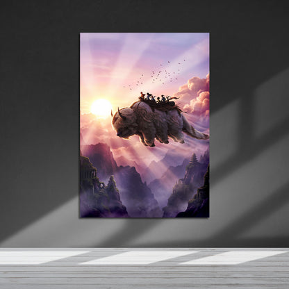 Flex Designs Metal Poster Avatar the Last Airbender Flying Appa 5 x 7" Home Goods - TV Show 2005 TV Show Metal Poster