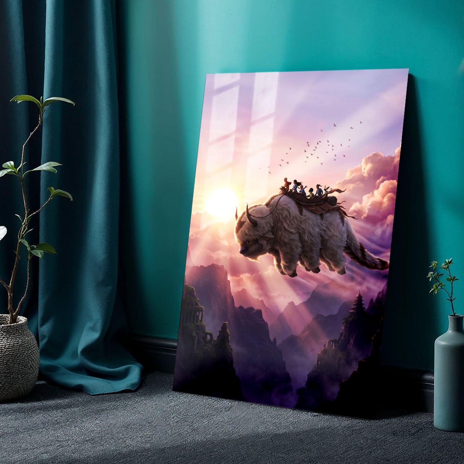 Flex Designs Metal Poster Avatar the Last Airbender Flying Appa 24 x 36" Home Goods - TV Show 2005 TV Show Metal Poster