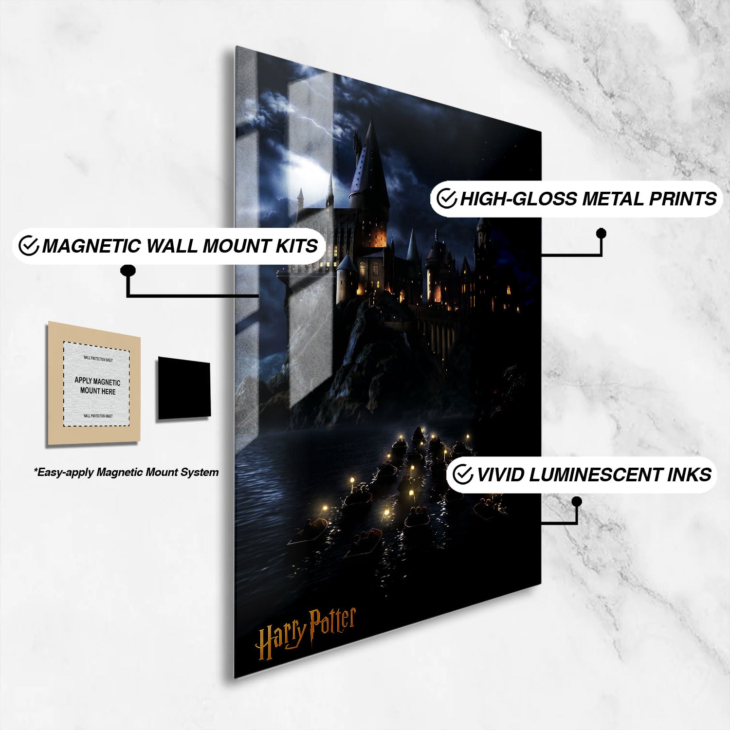 Flex Designs Metal Poster Harry Potter Welcome to Hogwarts 16 x 24" Home Goods - Movie 2001, 2002, 2004, 2005, 2007, 2009, 2010, 2011 Movie Metal Poster