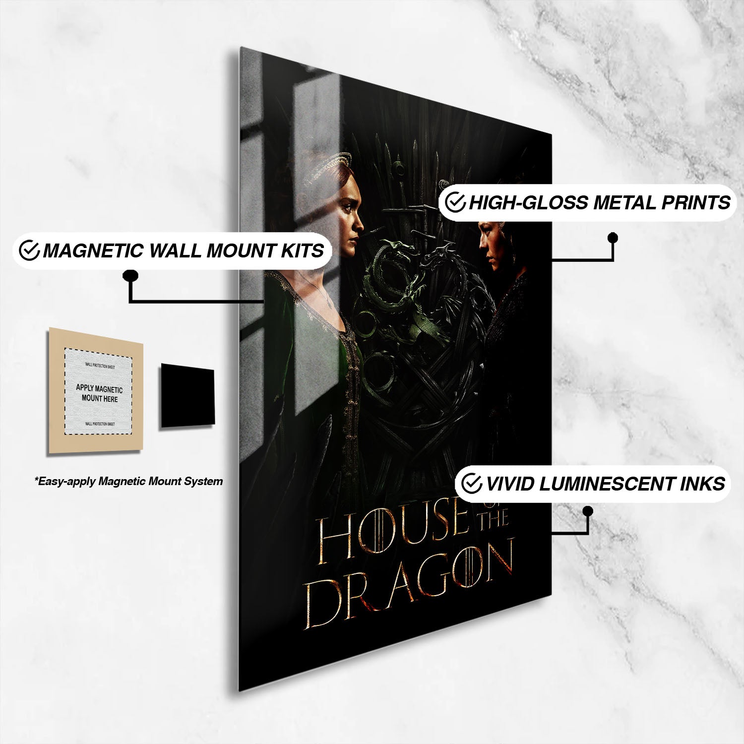 Flex Designs Metal Poster House of the Dragon Alternate 16 x 24" Home Goods - TV Show 2022 TV Show Metal Poster