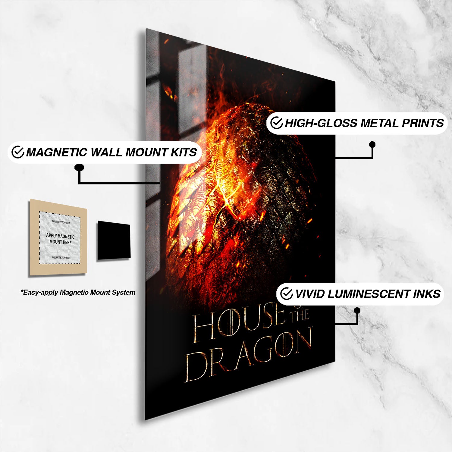 Flex Designs Metal Poster House of the Dragon Cover 16 x 24" Home Goods - TV Show 2022 TV Show Metal Poster