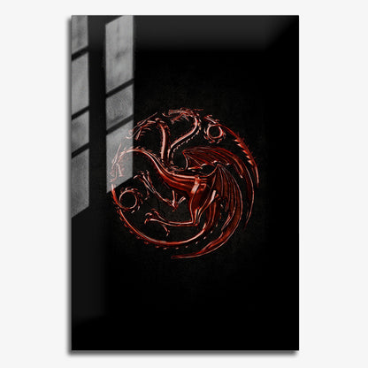 Flex Designs Metal Poster House of the Dragon Targaryen Sigil 11 x 17" Home Goods - TV Show 2022 TV Show Metal Poster