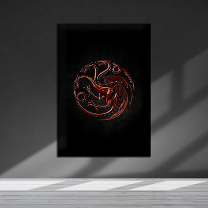 Flex Designs Metal Poster House of the Dragon Targaryen Sigil 5 x 7" Home Goods - TV Show 2022 TV Show Metal Poster