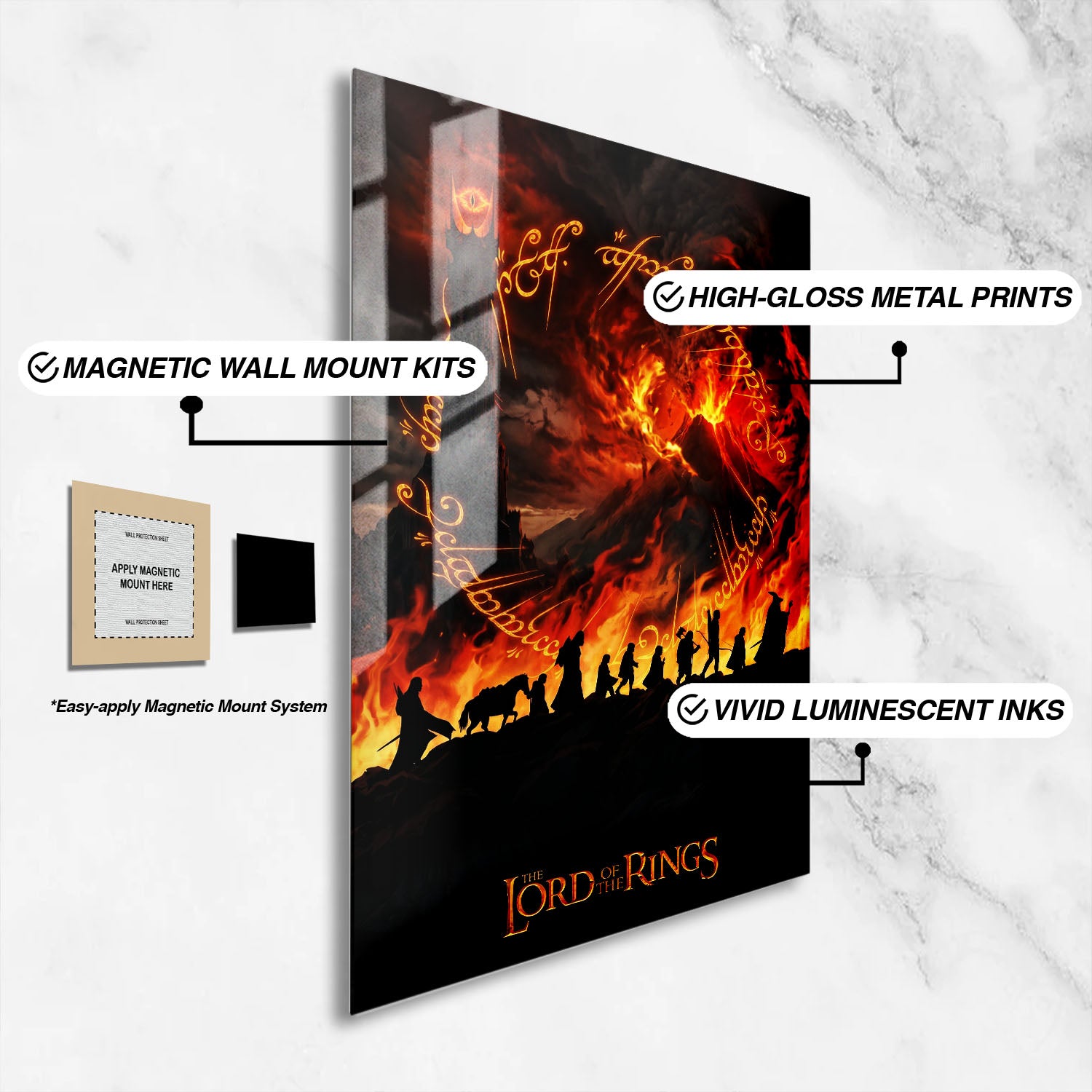 Flex Designs Metal Poster Lord of the Rings Fires of Mordor 16 x 24" Home Goods - Movie 2001 Movie Metal Poster