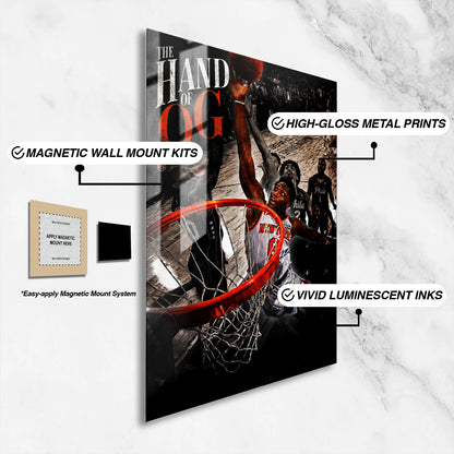 Flex Designs Metal Poster The Hand of OG Anunoby Spotlight 16 x 24" Home Goods - Sports  Metal Poster