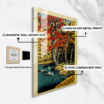 Flex Designs Metal Poster Autumn In Oirase by Kawase Hasui 16 x 24" Home Goods - Artist Artwork  Metal Poster