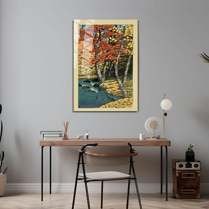 Flex Designs Metal Poster Autumn In Oirase by Kawase Hasui 5 x 7" Home Goods - Artist Artwork  Metal Poster