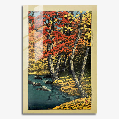 Flex Designs Metal Poster Autumn In Oirase by Kawase Hasui 11 x 17" Home Goods - Artist Artwork  Metal Poster