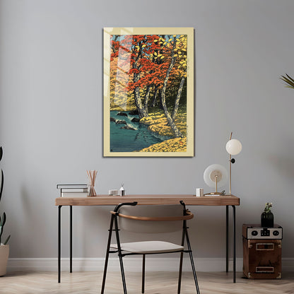 Flex Designs Metal Poster Autumn In Oirase by Kawase Hasui 5 x 7" Home Goods - Artist Artwork  Metal Poster