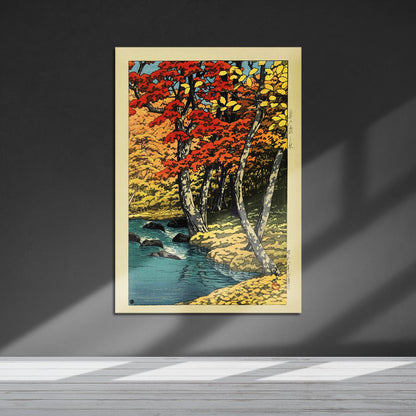 Flex Designs Metal Poster Autumn In Oirase by Kawase Hasui 5 x 7" Home Goods - Artist Artwork  Metal Poster