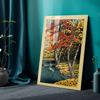 Flex Designs Metal Poster Autumn In Oirase by Kawase Hasui 24 x 36" Home Goods - Artist Artwork  Metal Poster