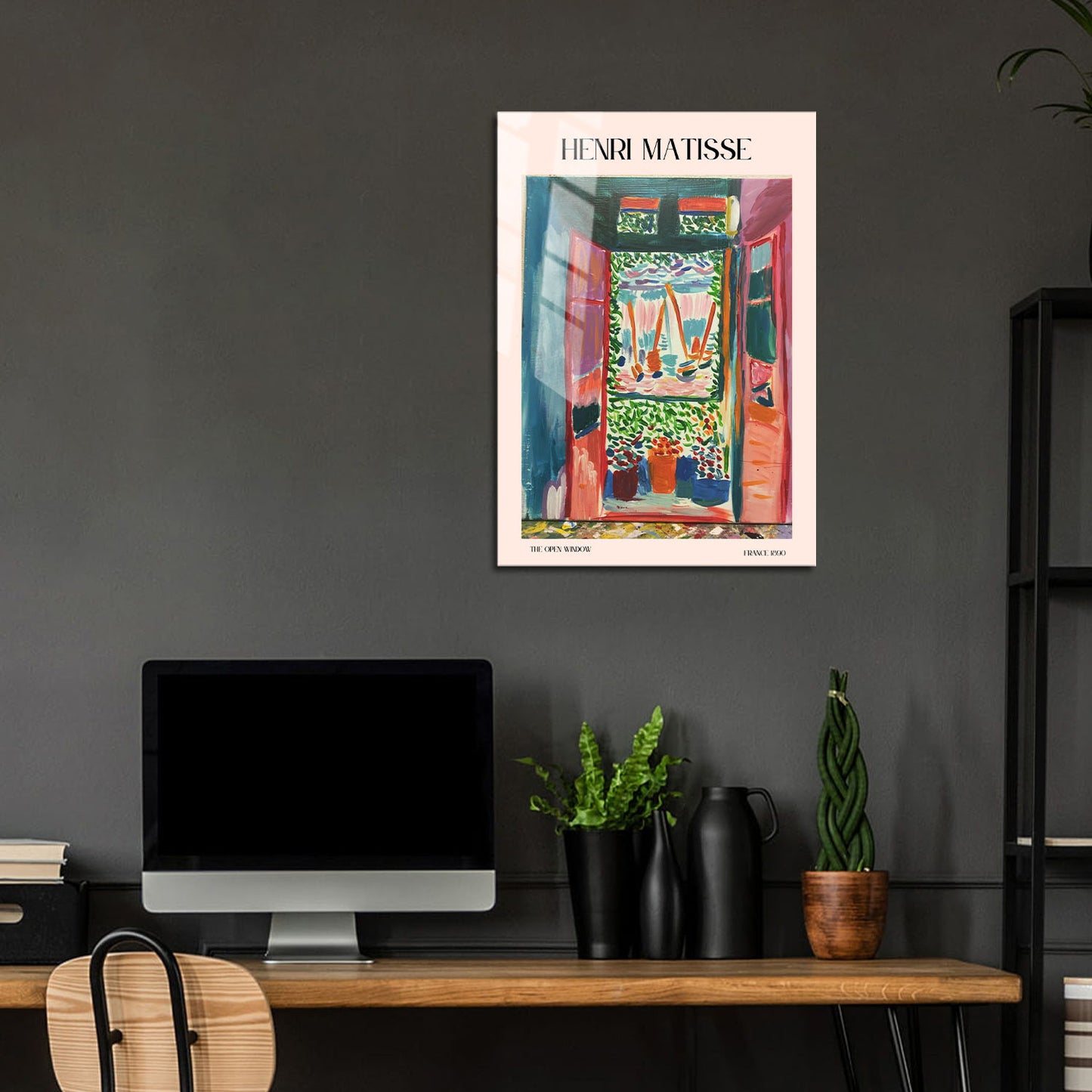 Flex Designs Metal Poster The Open Window by Henri Matisse 24 x 36" Home Goods - Artist Artwork  Metal Poster