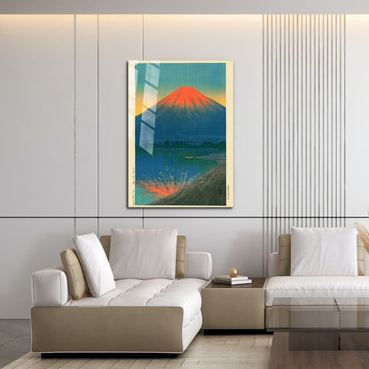 Flex Designs Metal Poster Lake Yamanaka and Mt Fuji by Kawase Hasui 16 x 24" Home Goods - Artist Artwork  Metal Poster