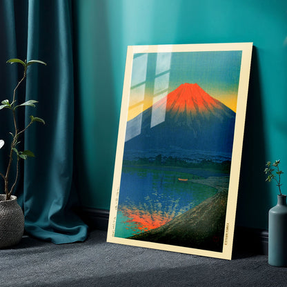 Flex Designs Metal Poster Lake Yamanaka and Mt Fuji by Kawase Hasui 24 x 36" Home Goods - Artist Artwork  Metal Poster