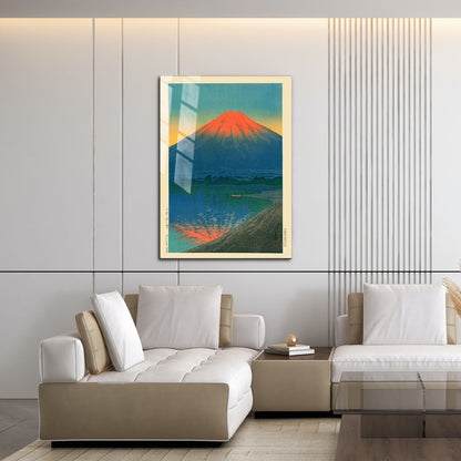 Flex Designs Metal Poster Lake Yamanaka and Mt Fuji by Kawase Hasui 16 x 24" Home Goods - Artist Artwork  Metal Poster