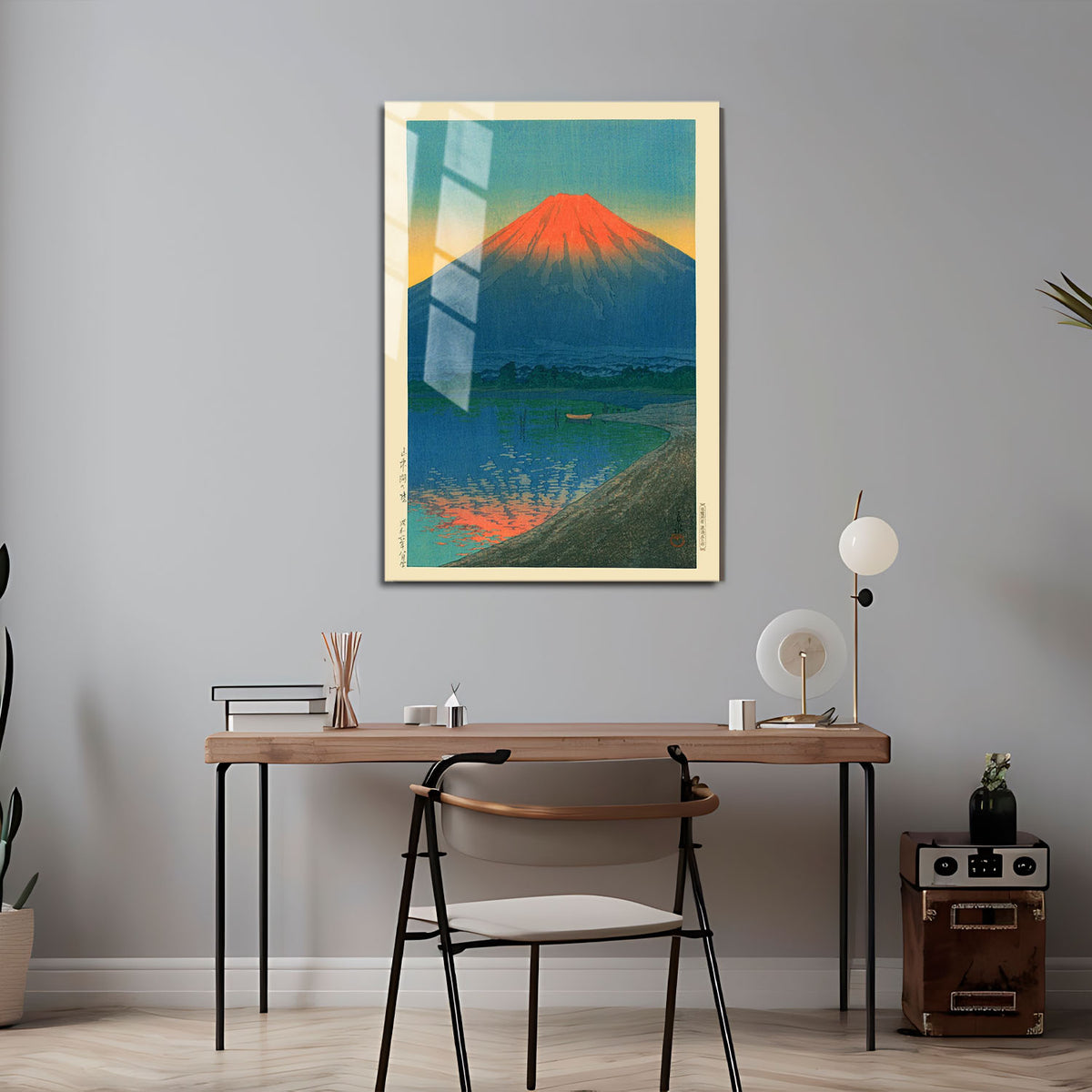 Flex Designs Metal Poster Lake Yamanaka and Mt Fuji by Kawase Hasui 5 x 7" Home Goods - Artist Artwork  Metal Poster