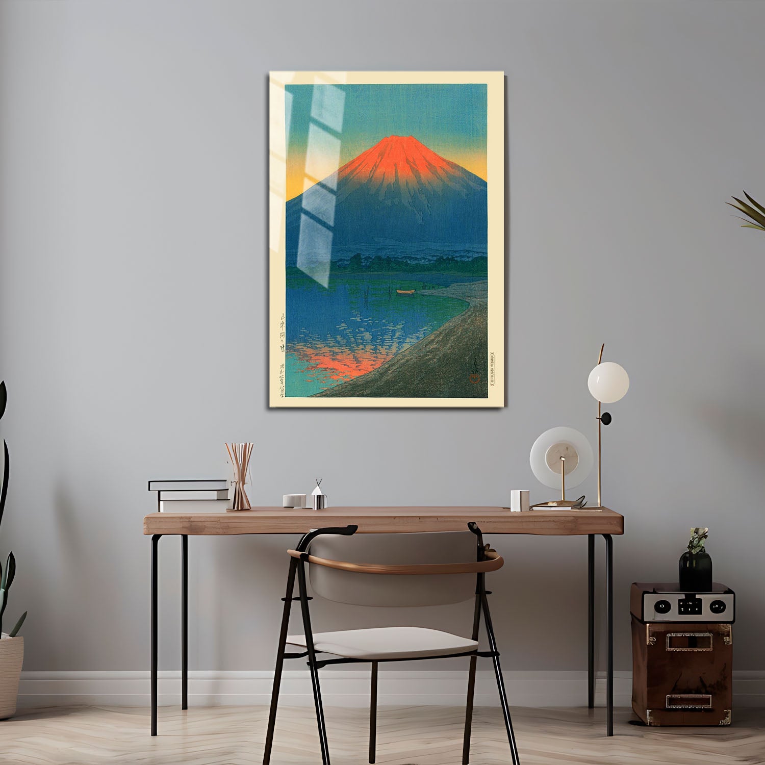 Flex Designs Metal Poster Lake Yamanaka and Mt Fuji by Kawase Hasui 5 x 7" Home Goods - Artist Artwork  Metal Poster