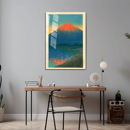 Flex Designs Metal Poster Lake Yamanaka and Mt Fuji by Kawase Hasui 5 x 7" Home Goods - Artist Artwork  Metal Poster