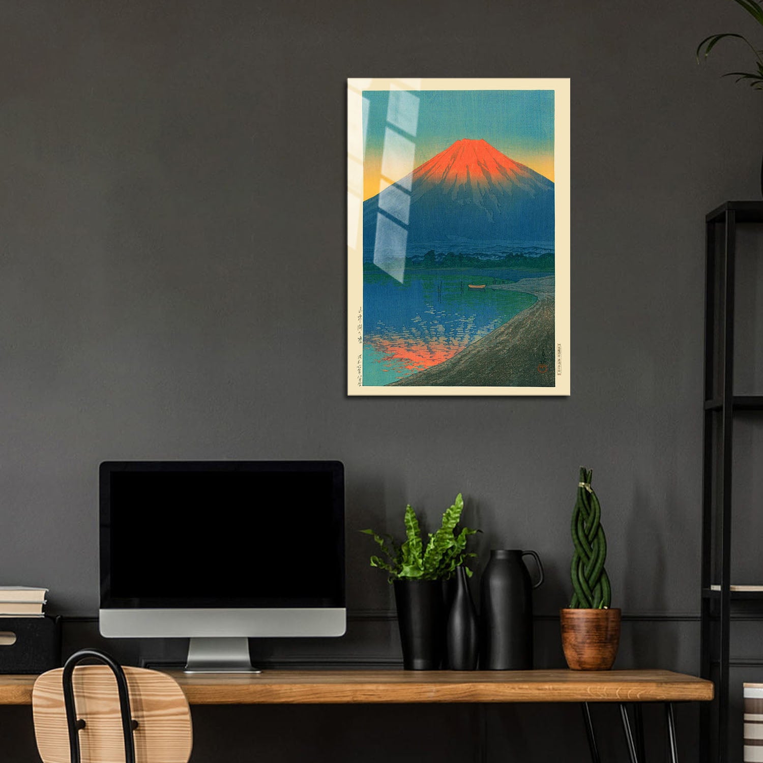 Flex Designs Metal Poster Lake Yamanaka and Mt Fuji by Kawase Hasui 24 x 36" Home Goods - Artist Artwork  Metal Poster