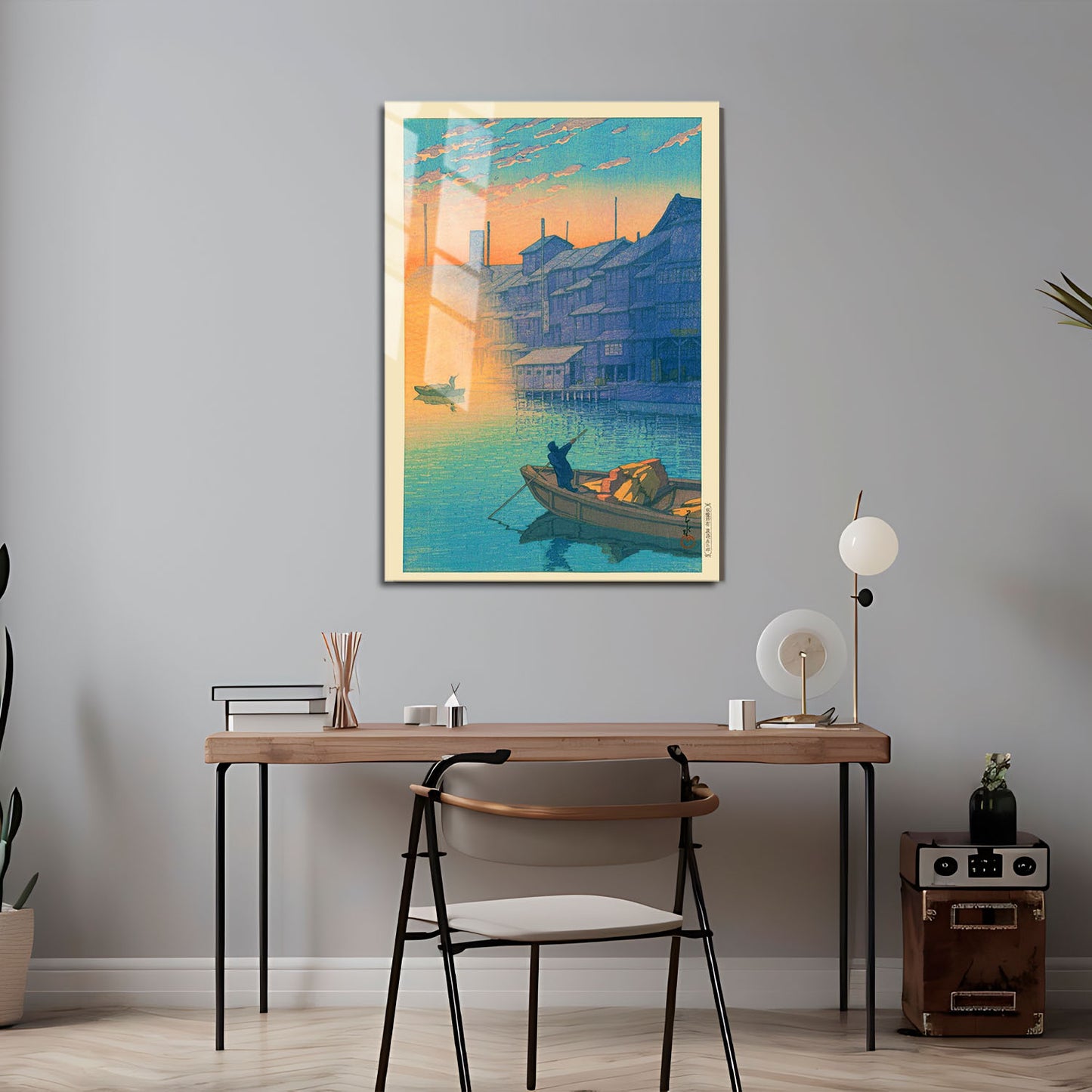 Flex Designs Metal Poster Morning At Dotonbori In Osaka by Kawase Hasui 5 x 7" Home Goods - Artist Artwork  Metal Poster