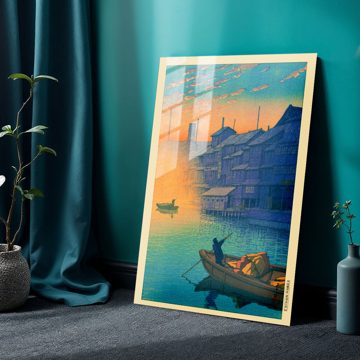 Flex Designs Metal Poster Morning At Dotonbori In Osaka by Kawase Hasui 24 x 36" Home Goods - Artist Artwork  Metal Poster