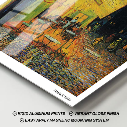 Flex Designs Metal Poster Cafe Terrace by Vincent Van Gogh 11 x 17" Home Goods - Artist Artwork  Metal Poster