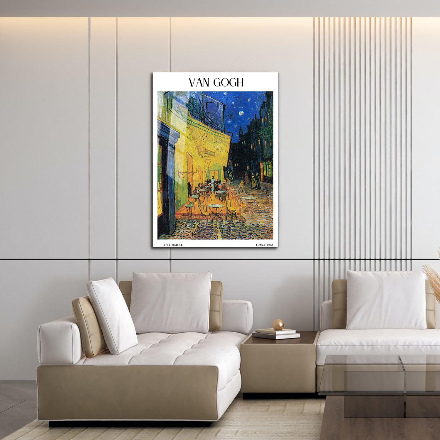 Flex Designs Metal Poster Cafe Terrace by Vincent Van Gogh 16 x 24" Home Goods - Artist Artwork  Metal Poster