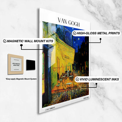 Flex Designs Metal Poster Cafe Terrace by Vincent Van Gogh 16 x 24" Home Goods - Artist Artwork  Metal Poster