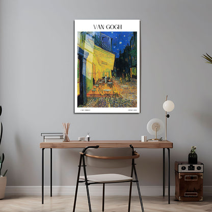 Flex Designs Metal Poster Cafe Terrace by Vincent Van Gogh 5 x 7" Home Goods - Artist Artwork  Metal Poster