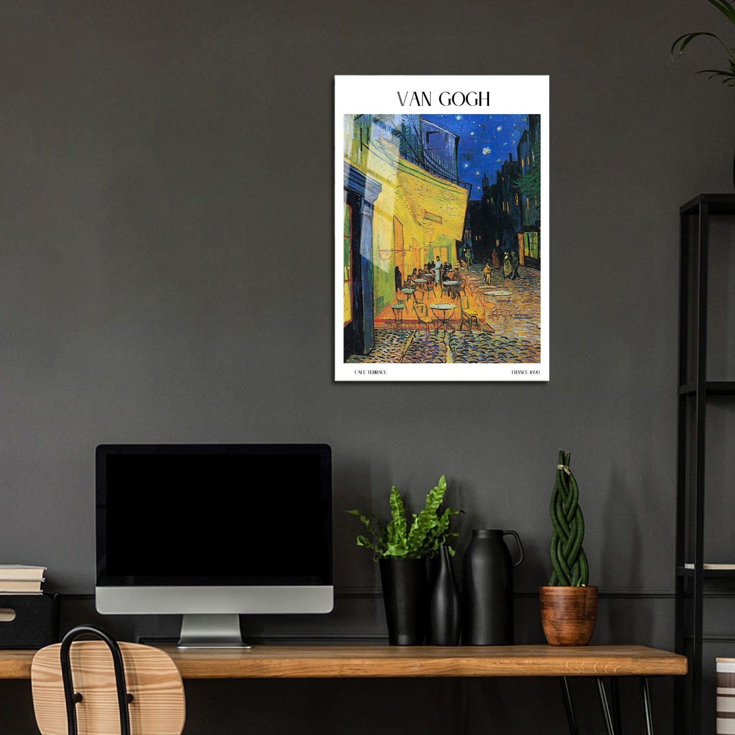 Flex Designs Metal Poster Cafe Terrace by Vincent Van Gogh 24 x 36" Home Goods - Artist Artwork  Metal Poster