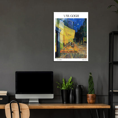 Flex Designs Metal Poster Cafe Terrace by Vincent Van Gogh 24 x 36" Home Goods - Artist Artwork  Metal Poster